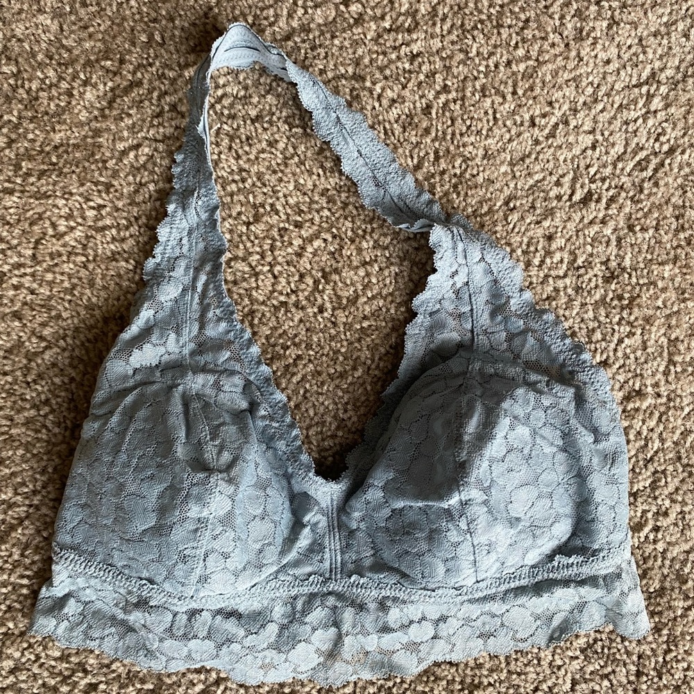 blue lace bralette